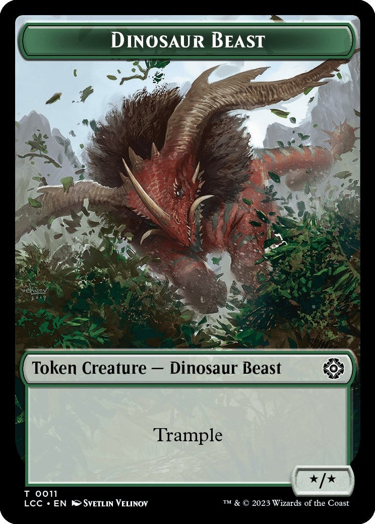 Image for Dinosaur Beast // Dinosaur Double-Sided Token (11 // 10) (LCC) - Magic: The Gathering