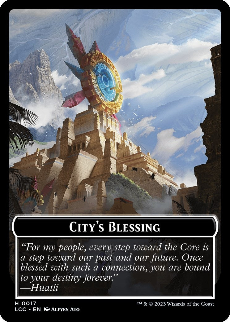 Image for City's Blessing // Dinosaur Double-Sided Token (17 // 10) (LCC) - Magic: The Gathering