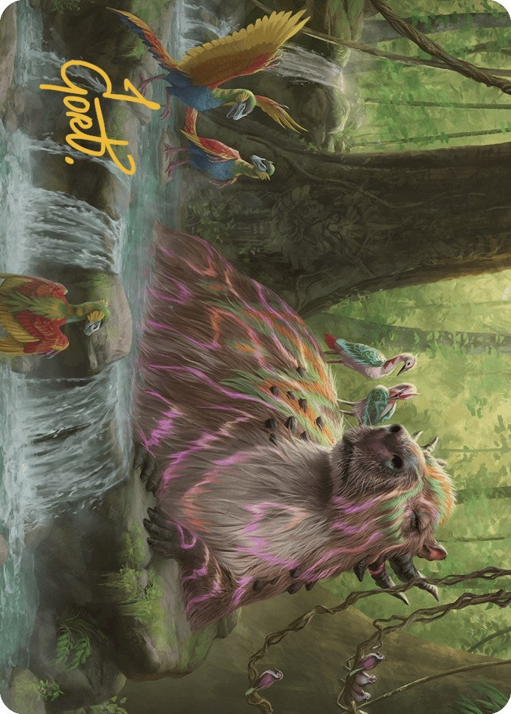 Image for Basking Capybara Art Card (Gold-Stamped Signature) (22) - Magic: The Gathering