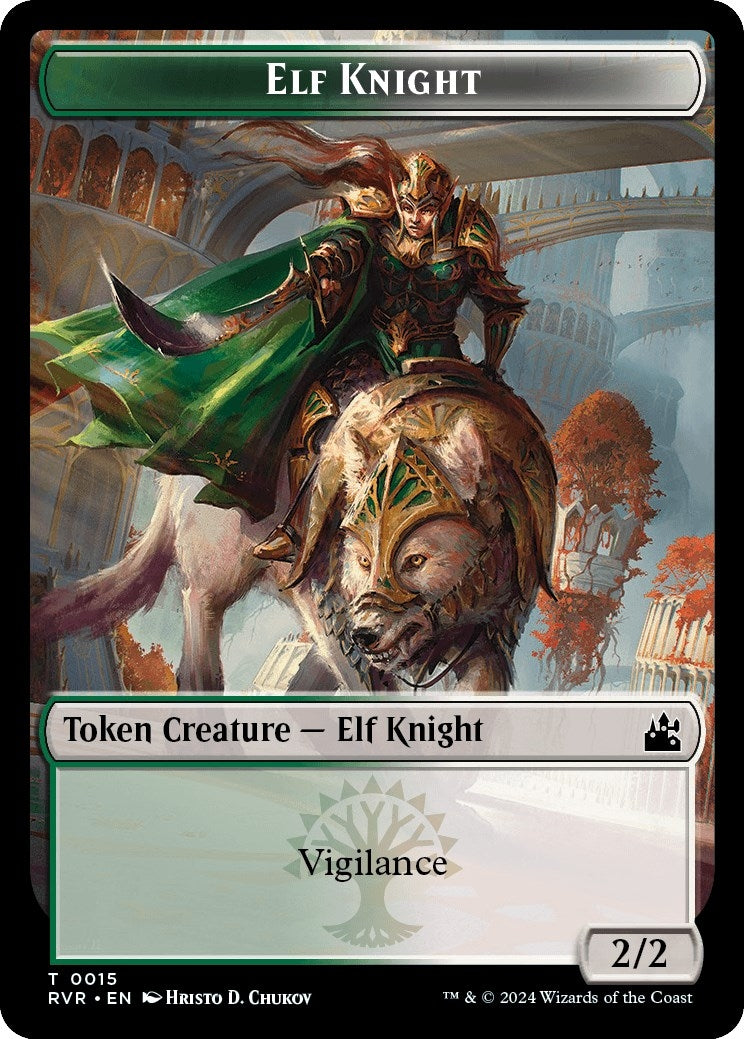 Image for Elf Knight // Spirit (0004) Double-Sided Token (15 // 4) - Magic: The Gathering