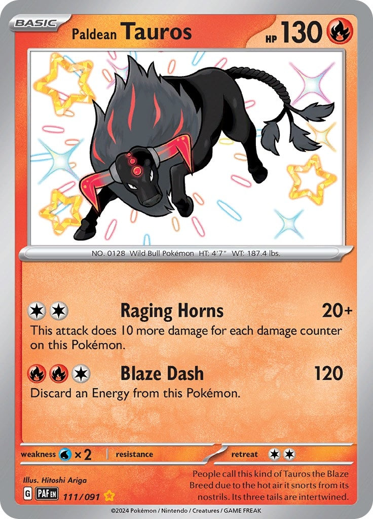 Image for Paldean Tauros (111/091) (PAF) - Pokemon
