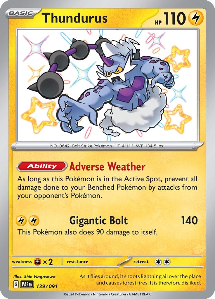 Image for Thundurus (139/091) (PAF) - Pokemon