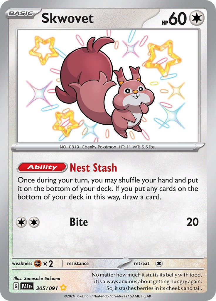 Image for Skwovet (205/091) (PAF) - Pokemon