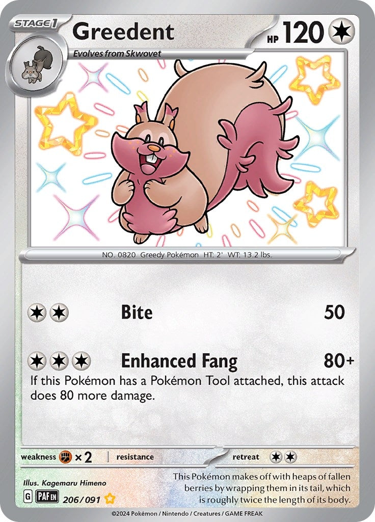 Image for Greedent (206/091) (PAF) - Pokemon