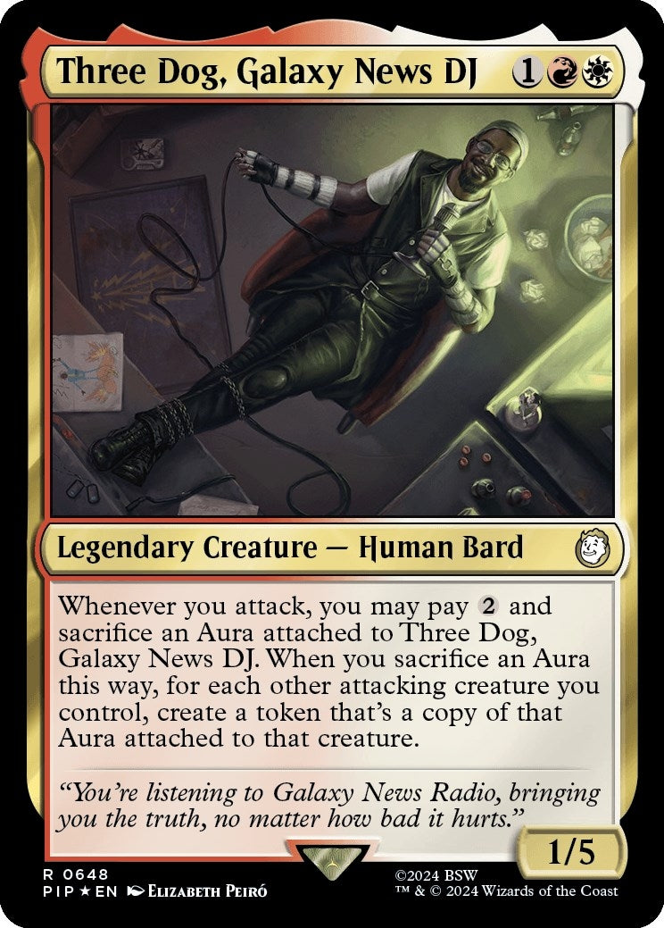 Image for Three Dog, Galaxy News DJ (Surge Foil) (648) - Magic: The Gathering