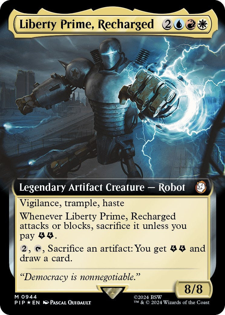 Image for Liberty Prime, Recharged (Extended Art) (Surge Foil) (944) - Magic: The Gathering