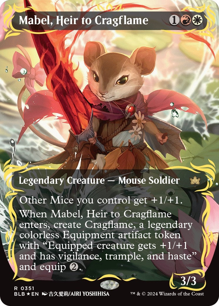 Image for Mabel, Heir to Cragflame (Borderless) (Raised Foil) (351) - Magic: The Gathering