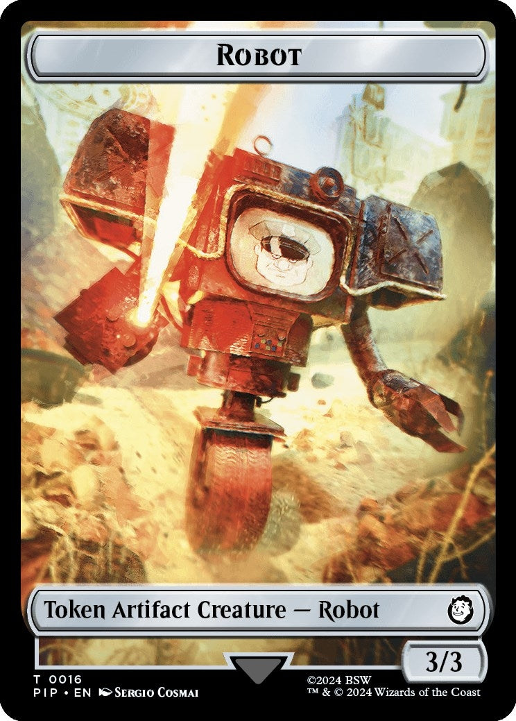 Image for Robot // Treasure (0018) Double-Sided Token (16 // 18) - Magic: The Gathering