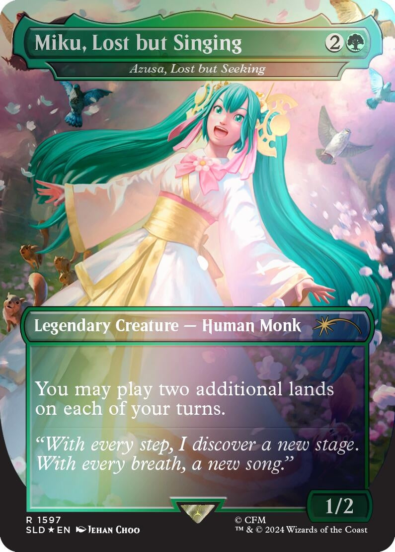 Image for Miku, Lost but Singing - Azusa, Lost but Seeking (Rainbow Foil) (1597) - Magic: The Gathering