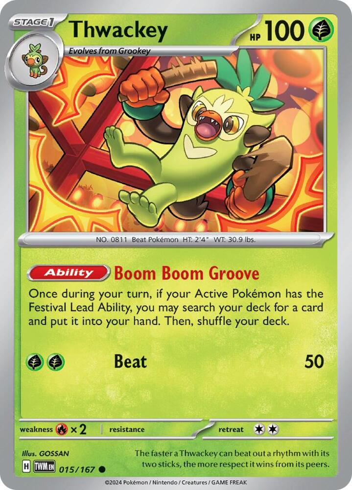 Image for Thwackey (015/167) (TWM) - Pokemon