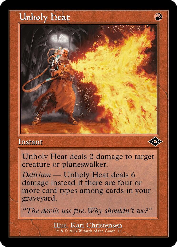 Image for Unholy Heat (Retro Frame) (13) - Magic: The Gathering