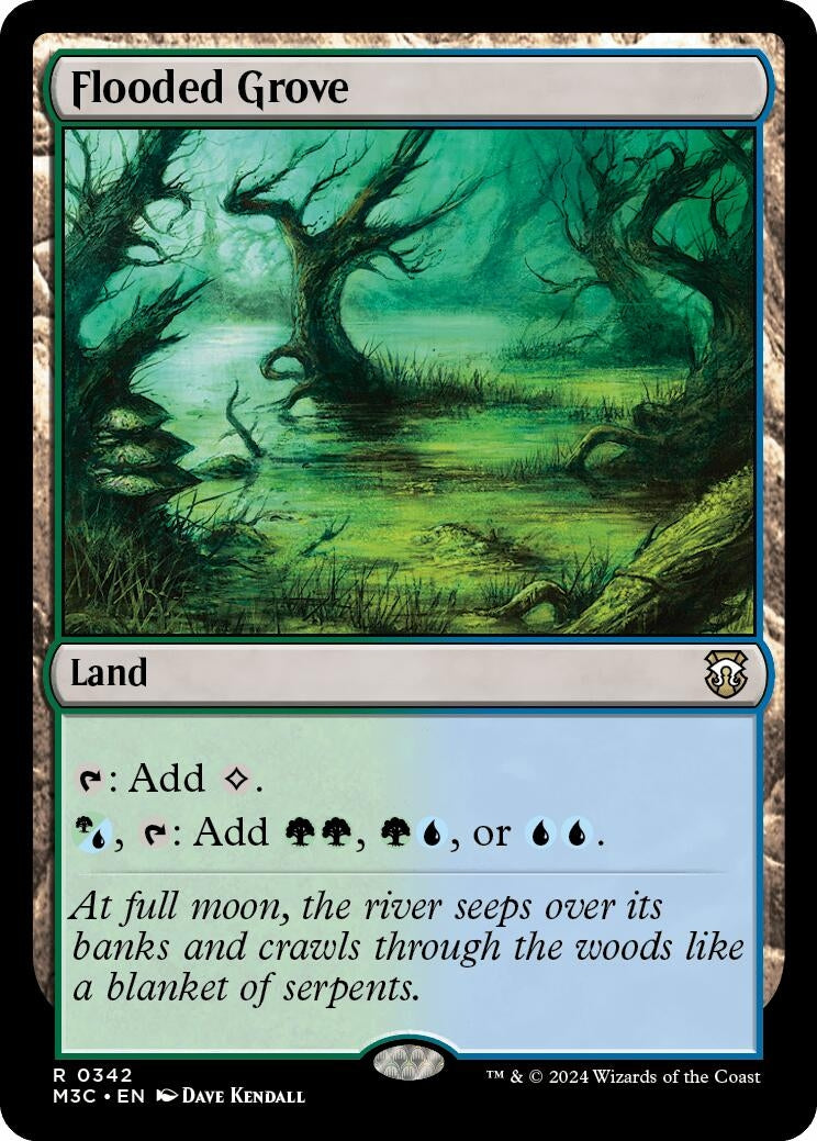 Image for Flooded Grove (Ripple Foil) (342) (M3C) - Magic: The Gathering