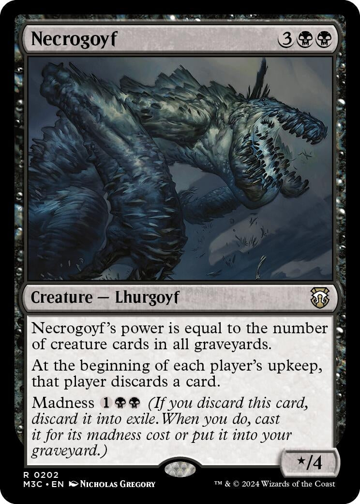 Image for Necrogoyf (Ripple Foil) (202) (M3C) - Magic: The Gathering