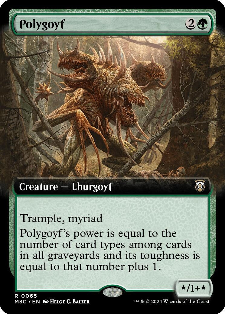 Image for Polygoyf (Extended Art) (Ripple Foil) (65) - Magic: The Gathering