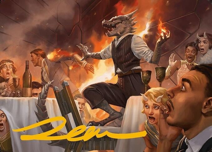 Image for Party Thrasher Art Card (Gold-Stamped Signature) (6) (ASMH3) - Magic: The Gathering