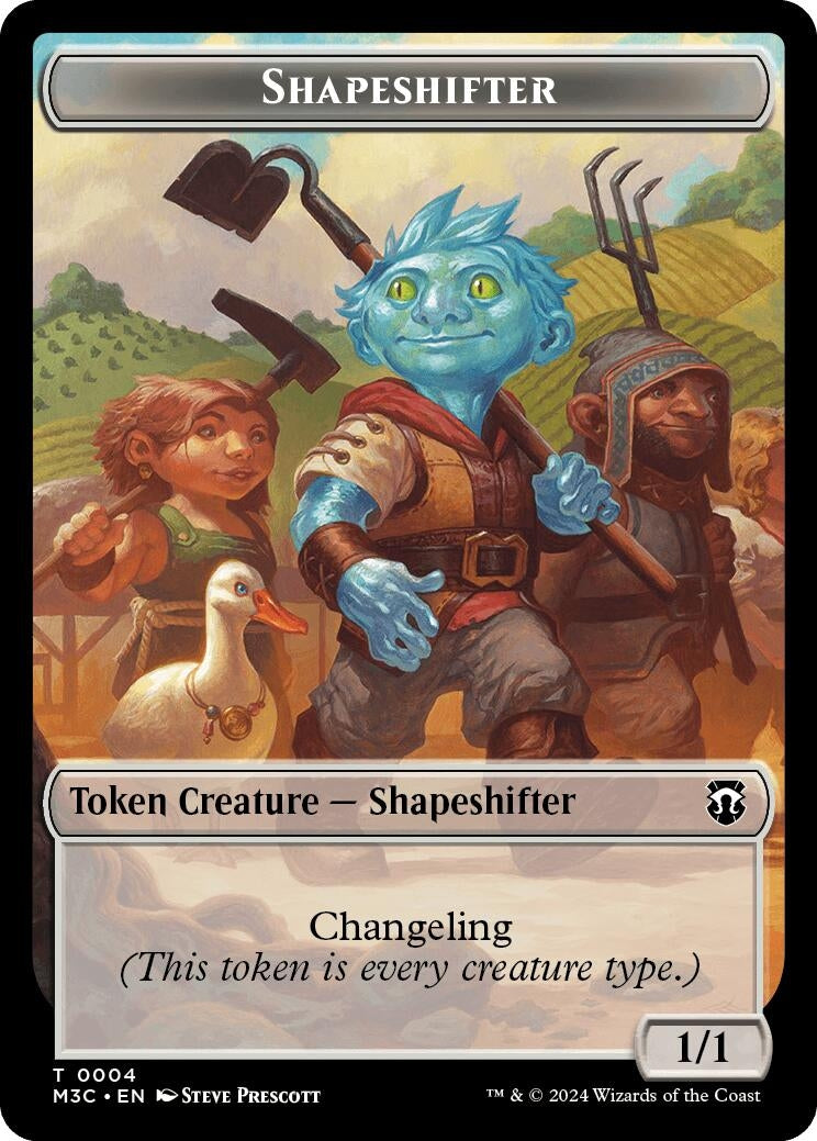 Image for Shapeshifter (0004) // Copy Double-Sided Token (4 // 1) (M3C) - Magic: The Gathering