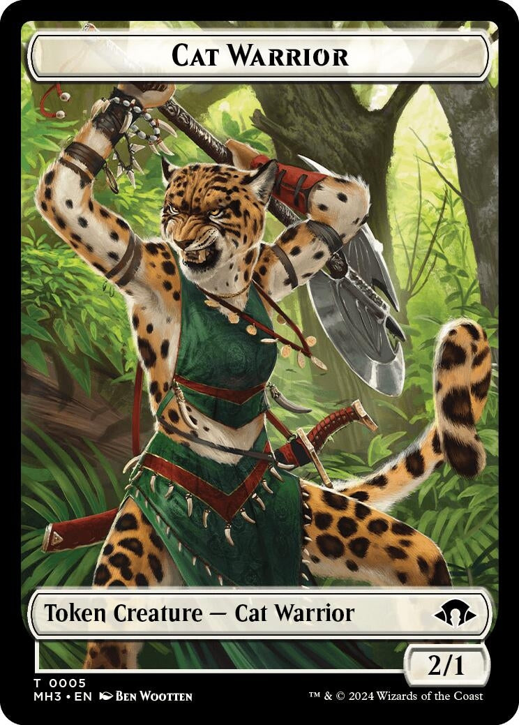 Image for Cat Warrior // Energy Reserve Double-Sided Token (5 // 36) - Magic: The Gathering