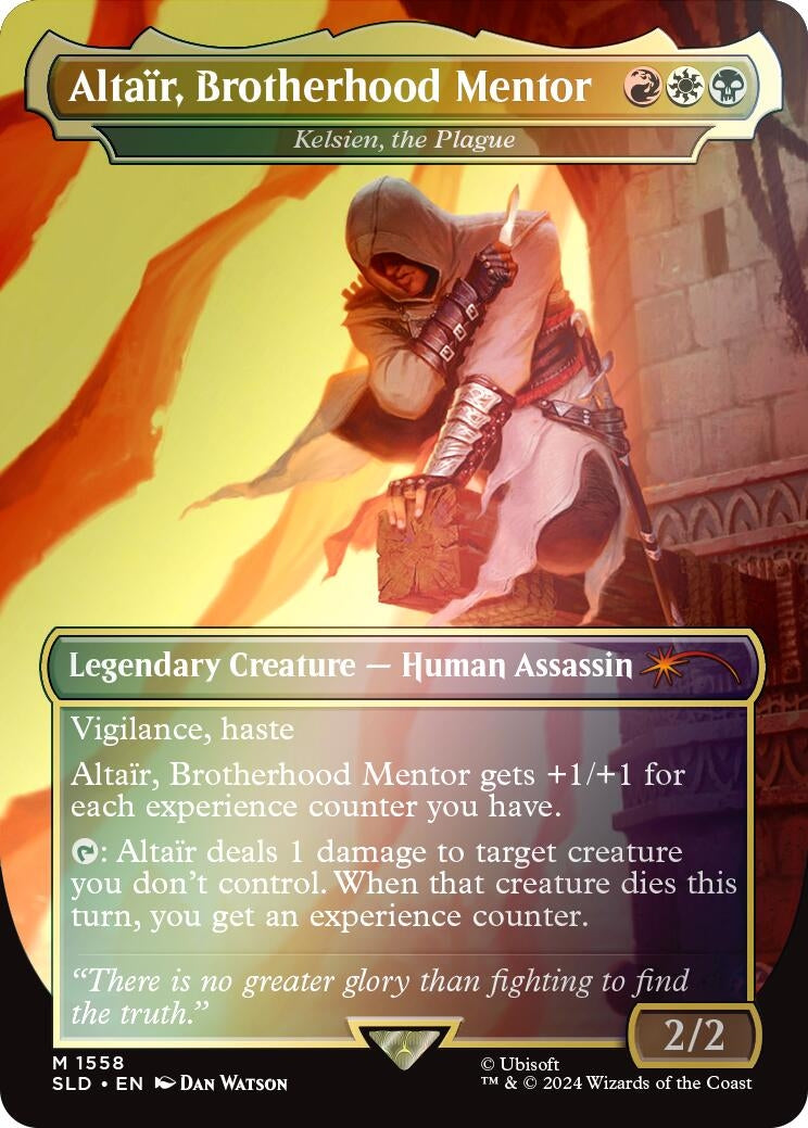 Image for Altair, Brotherhood Mentor - Kelsien, the Plague (Rainbow Foil) (1558) (SLD) - Magic: The Gathering