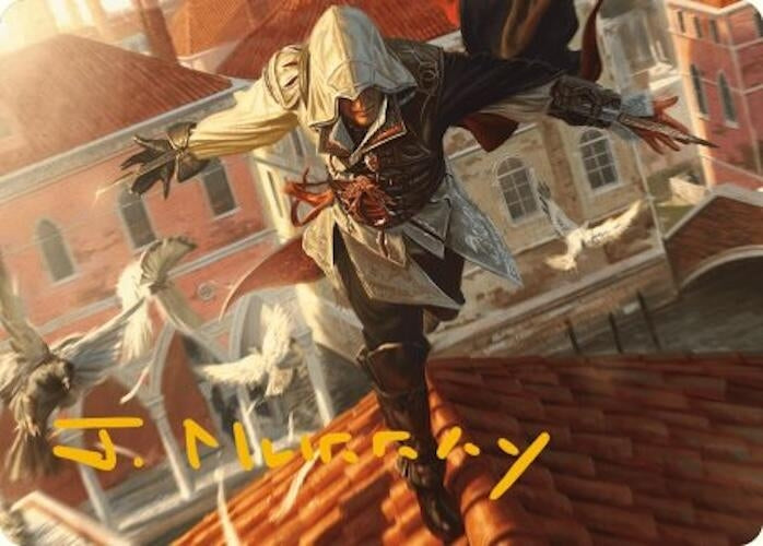 Image for Ezio, Blade of Vengeance Art Card (Gold-Stamped Signature) (19) (ASACR) - Magic: The Gathering