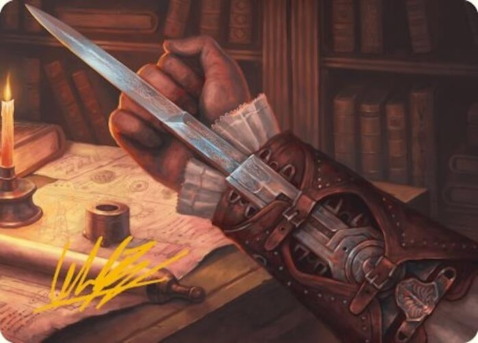 Image for Hidden Blade Art Card (Gold-Stamped Signature) (9) - Magic: The Gathering