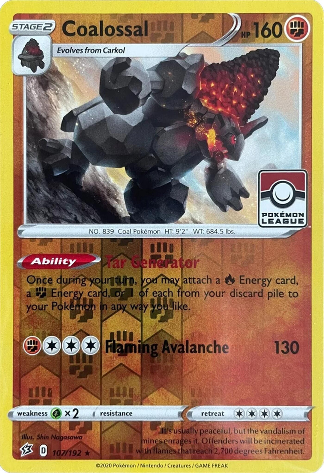 Image for Coalossal - 107/192 (League Promo) (107/192) (PR) - Pokemon