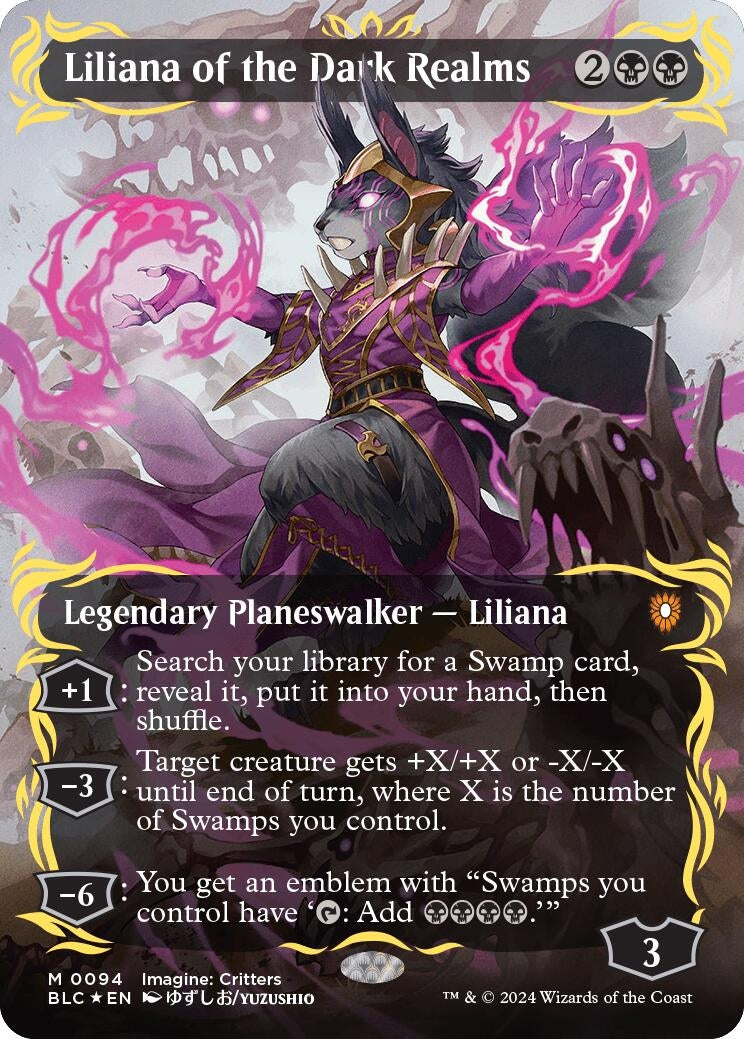 Image for Liliana of the Dark Realms (Borderless) (Raised Foil) (94) - Magic: The Gathering