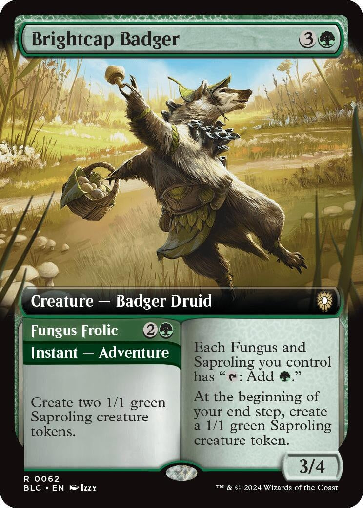 Image for Brightcap Badger (Extended Art) (62) - Magic: The Gathering