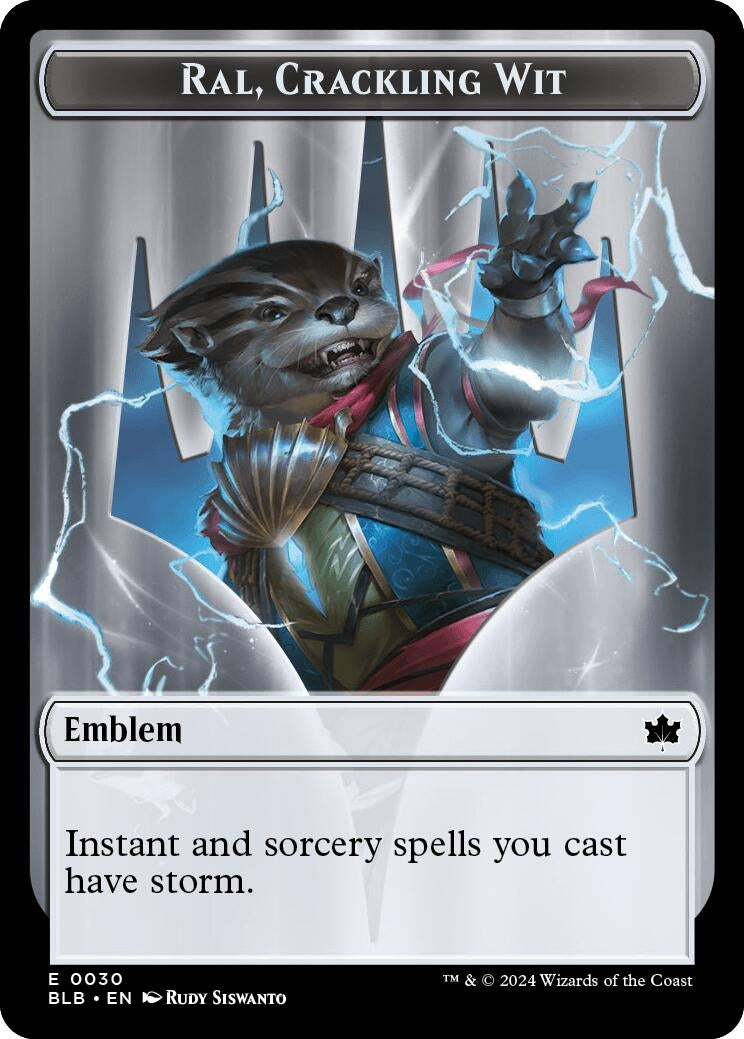 Image for Emblem - Ral, Crackling Wit // Bushy Bodyguard Double-Sided Token (30 // 20) - Magic: The Gathering