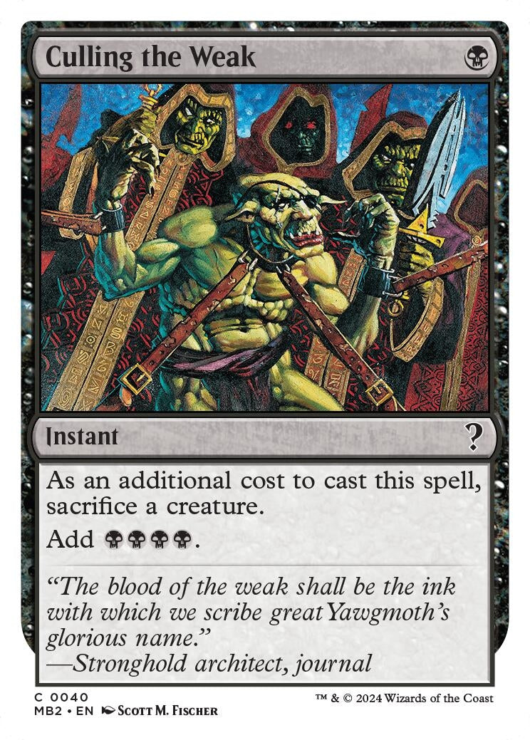 Image for Culling the Weak (White Border) (40) - Magic: The Gathering