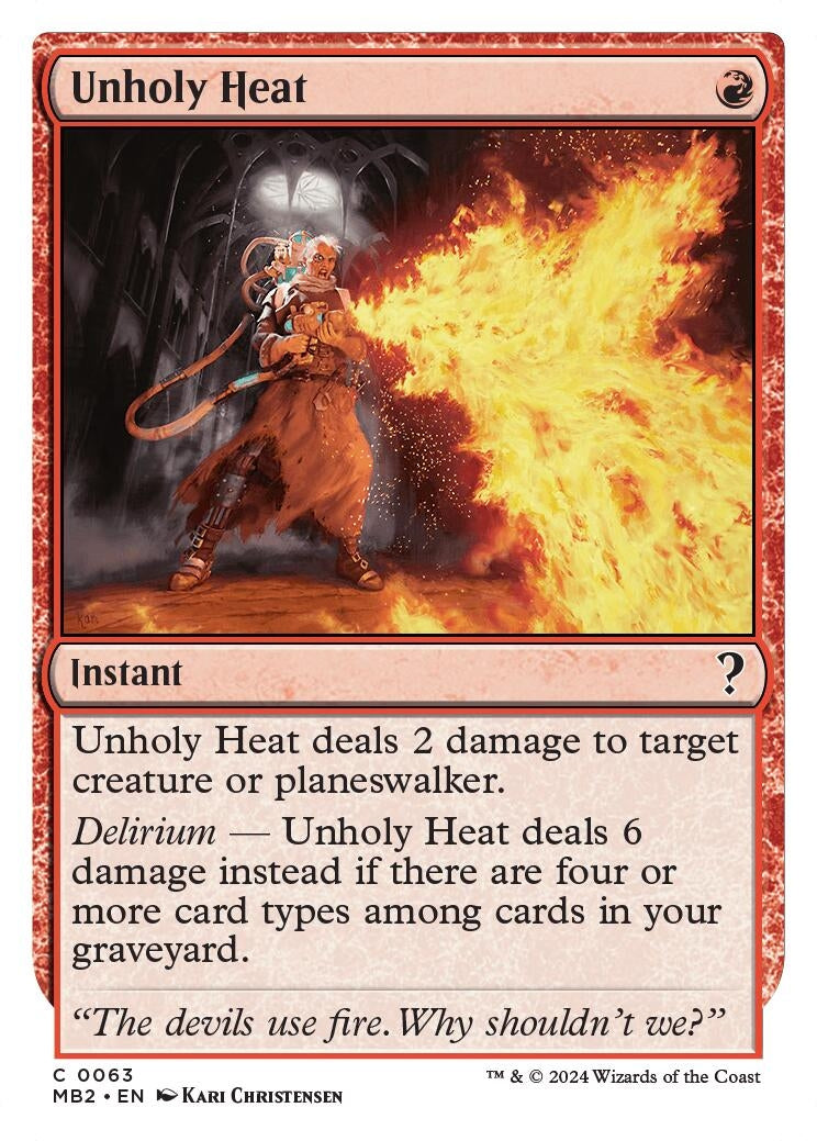 Image for Unholy Heat (White Border) (63) - Magic: The Gathering