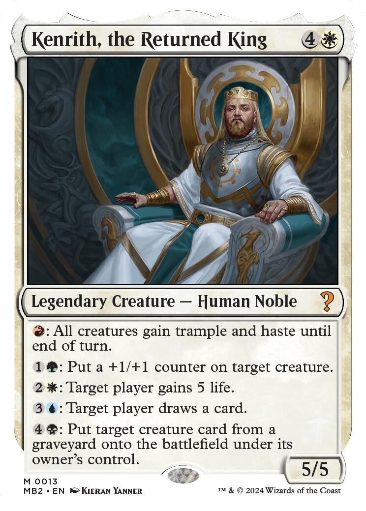 Image for Kenrith, the Returned King (White Border) (13) - Magic: The Gathering