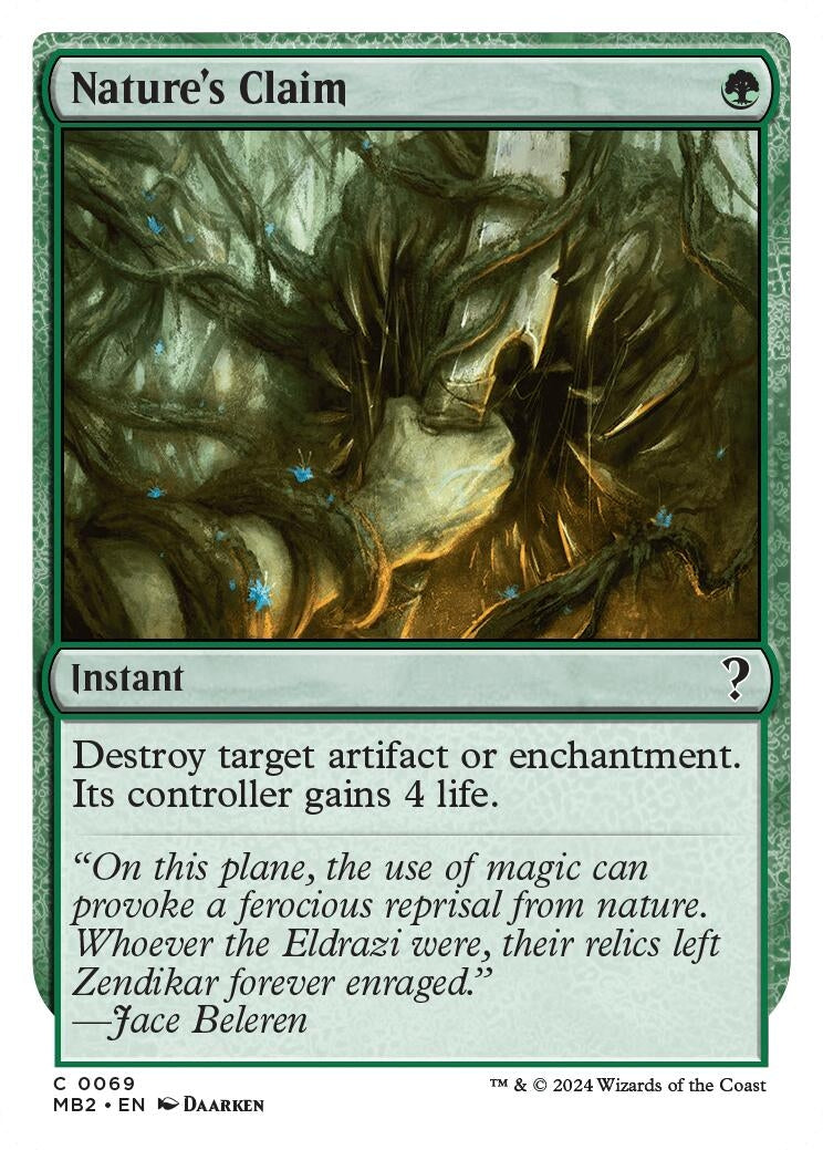 Image for Nature's Claim (White Border) (69) - Magic: The Gathering