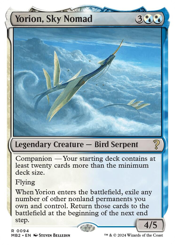 Image for Yorion, Sky Nomad (White Border) (94) - Magic: The Gathering