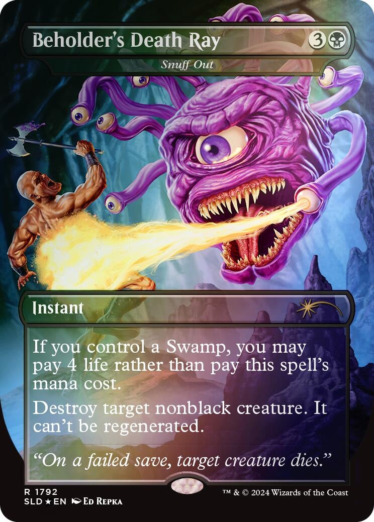Image for Beholder's Death Ray - Snuff Out (Rainbow Foil) (1792) - Magic: The Gathering