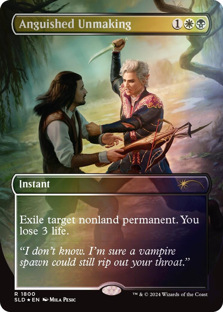 Image for Anguished Unmaking (1800) (Rainbow Foil) (1800) (SLD) - Magic: The Gathering