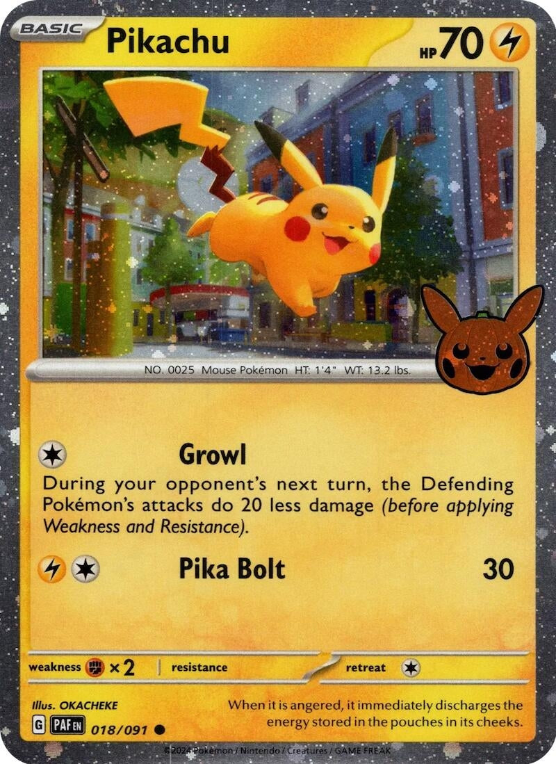 Image for Pikachu - 018/091 (Cosmos Holo) (018/091) (TTBB24) - Pokemon