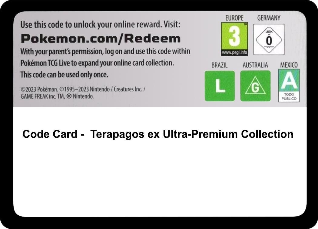 Image for Code Card - Terapagos ex Ultra-Premium Collection (MCAP) - Pokemon