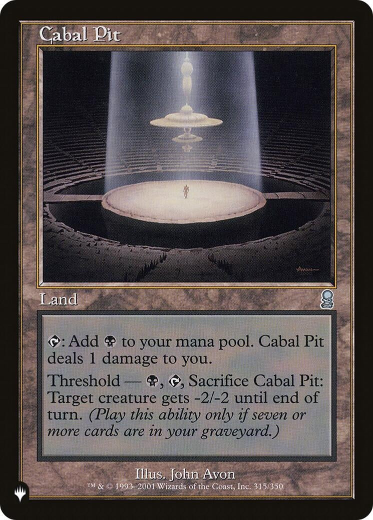 Image for Cabal Pit (315/350) (LIST) - Magic: The Gathering