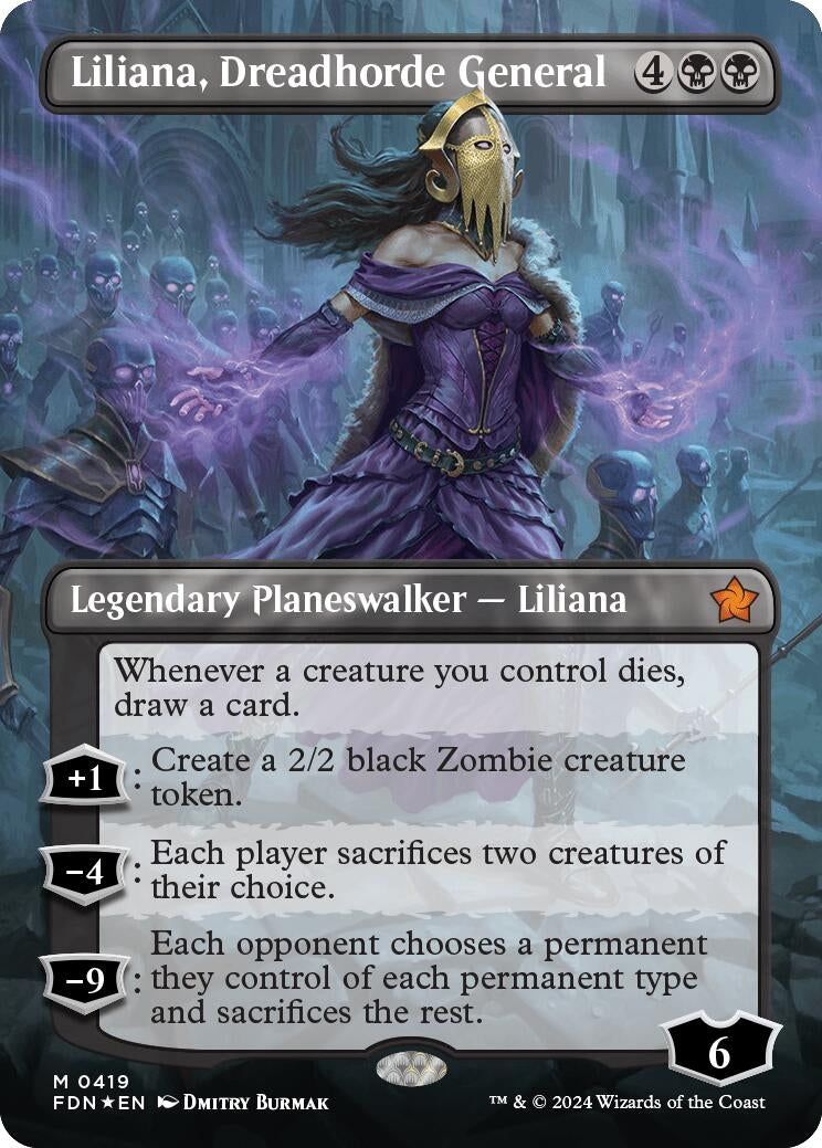 Image for Liliana, Dreadhorde General (Borderless) (Mana Foil) (419) - Magic: The Gathering