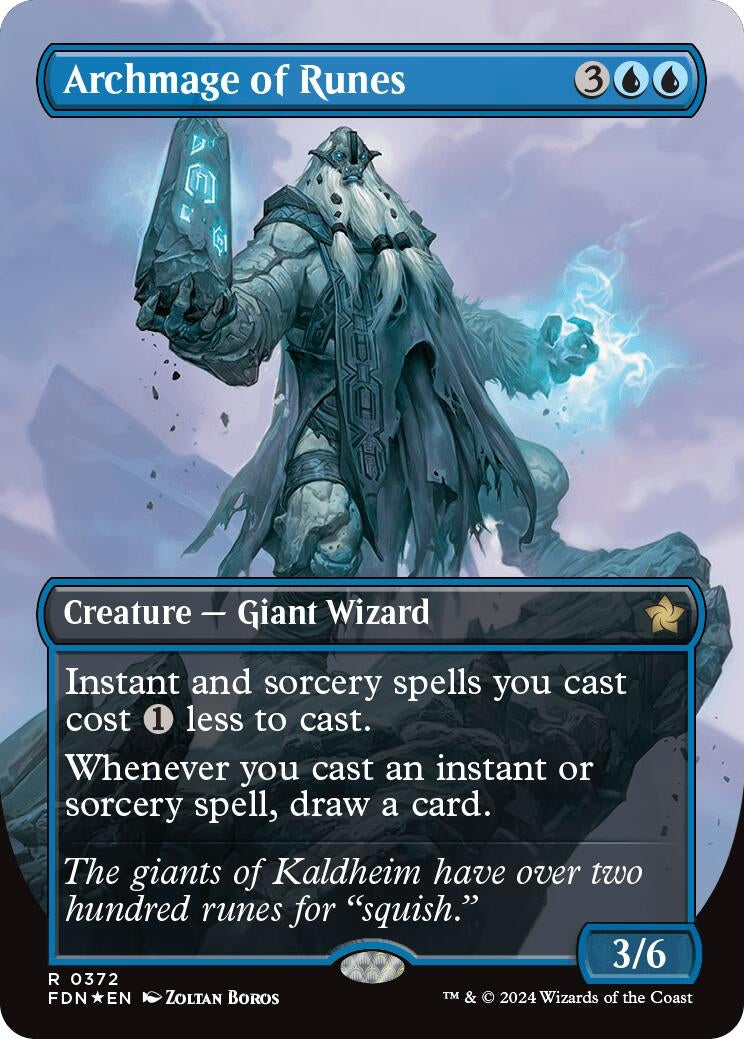 Image for Archmage of Runes (Borderless) (Mana Foil) (372) (FDN) - Magic: The Gathering