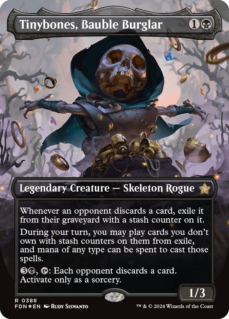 Image for Tinybones, Bauble Burglar (Borderless) (Mana Foil) (388) - Magic: The Gathering