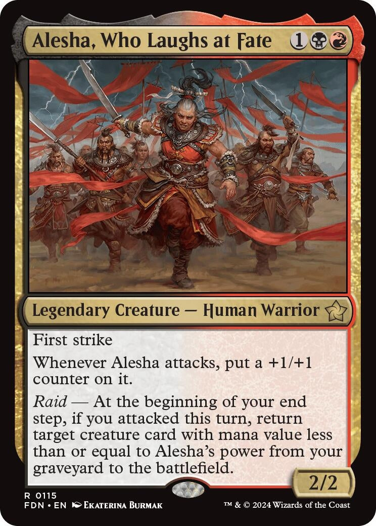 Image for Alesha, Who Laughs at Fate (115) (FDN) - Magic: The Gathering