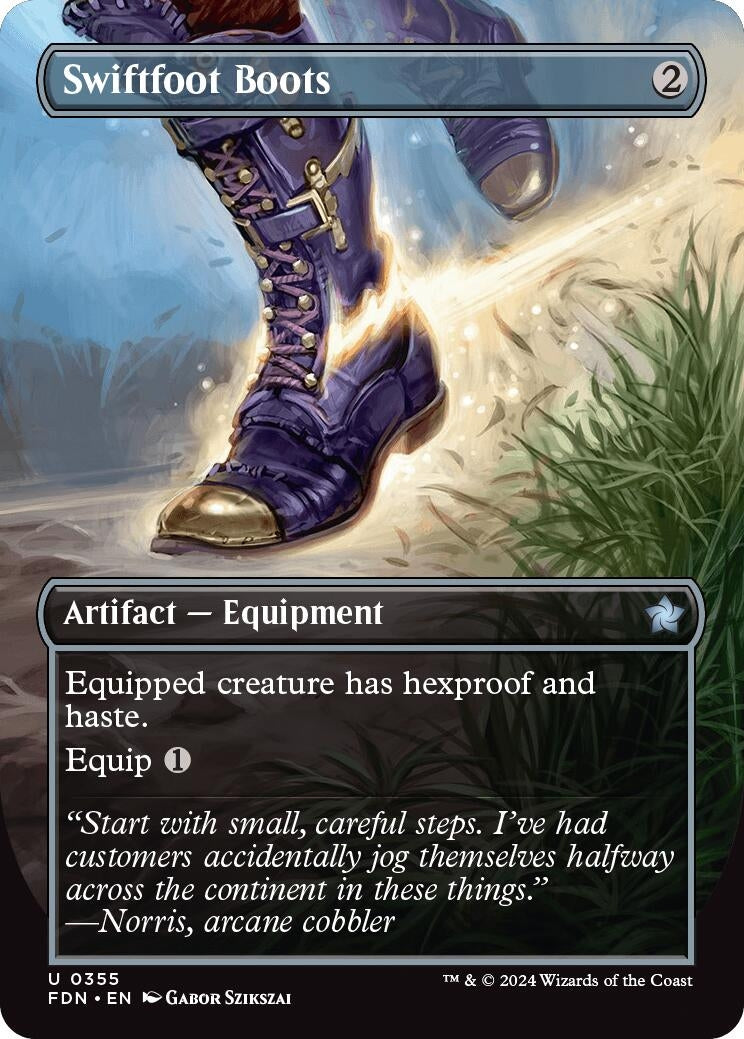 Image for Swiftfoot Boots (Borderless) (355) - Magic: The Gathering