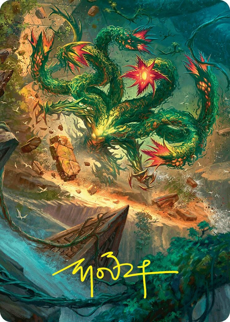 Image for Mossborn Hydra Art Card (42/54) (Gold-Stamped Signature) (42) (ASFDN) - Magic: The Gathering