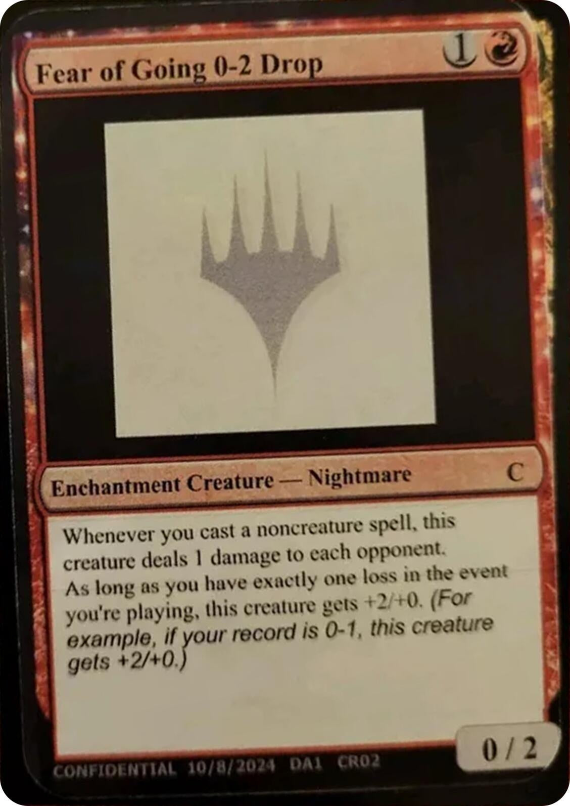 Image for Fear of Going 0-2 Drop - Magic: The Gathering