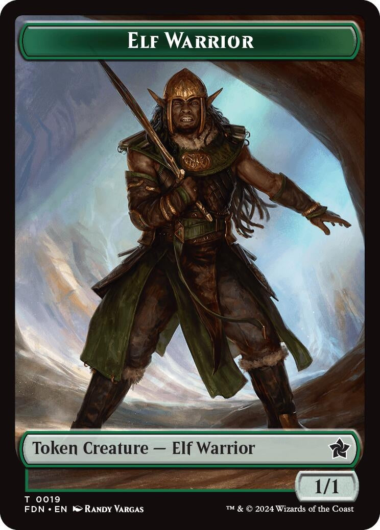 Image for Elf Warrior // Rat (0030) Double-Sided Token (19 // 30) - Magic: The Gathering