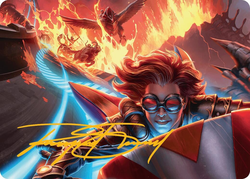 Image for Outpace Oblivion Art Card (Gold-Stamped Signature) (24) (ASDFT) - Magic: The Gathering
