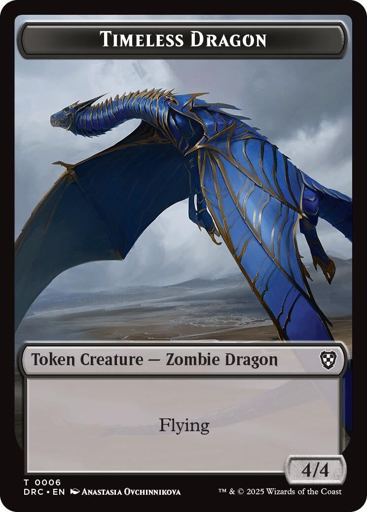 Image for Timeless Dragon // Zombie (0003) Double-Sided Token (6 // 3) (DRC) - Magic: The Gathering