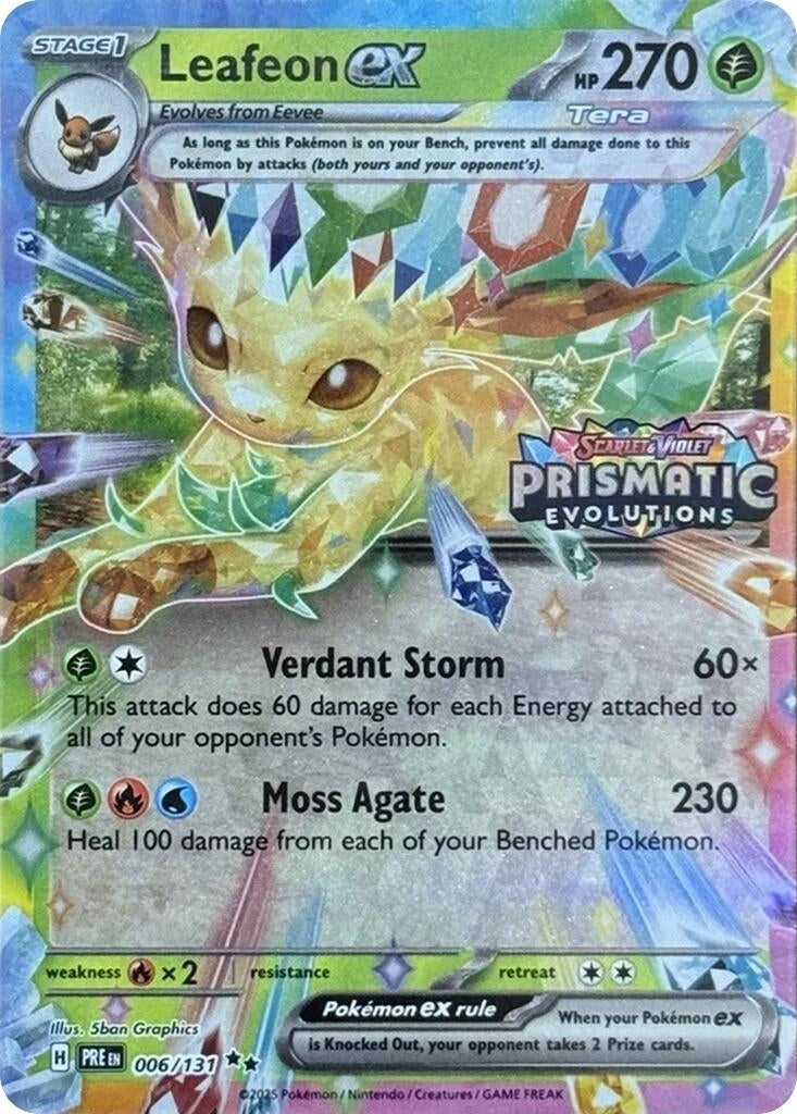 Image for Leafeon ex - 006/131 (Prismatic Evolutions Stamp) (006/131) (MCAP) - Pokemon