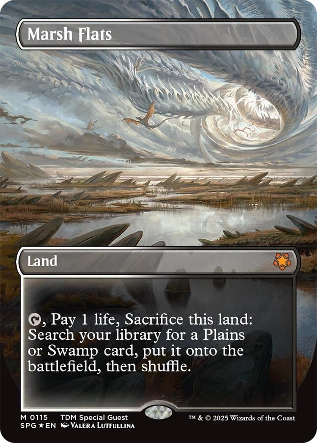 Image for Marsh Flats (Borderless) (Dragonscale Foil) (115) - Magic: The Gathering
